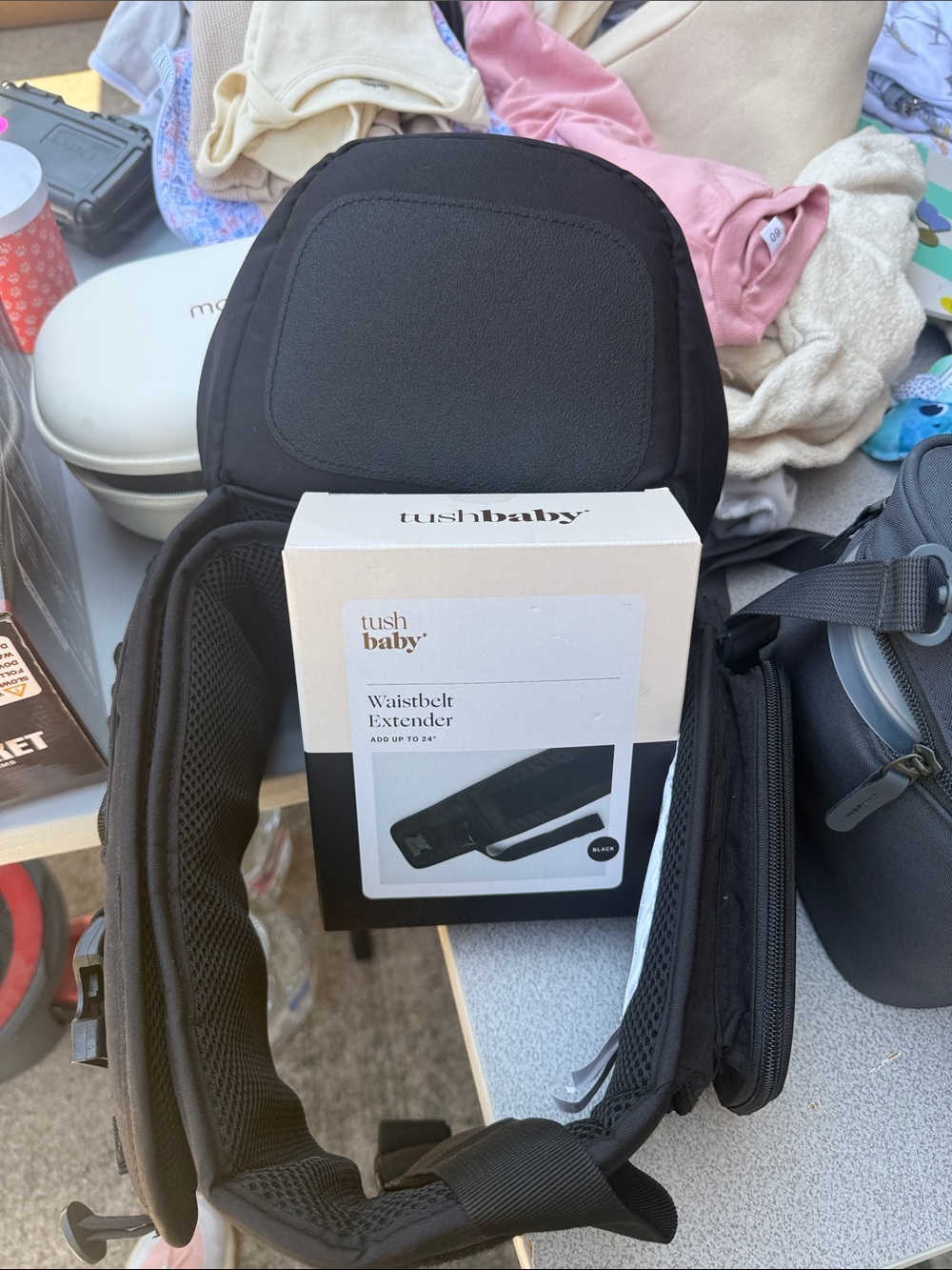 tushbaby Black Waistbelt and Extender for Kids